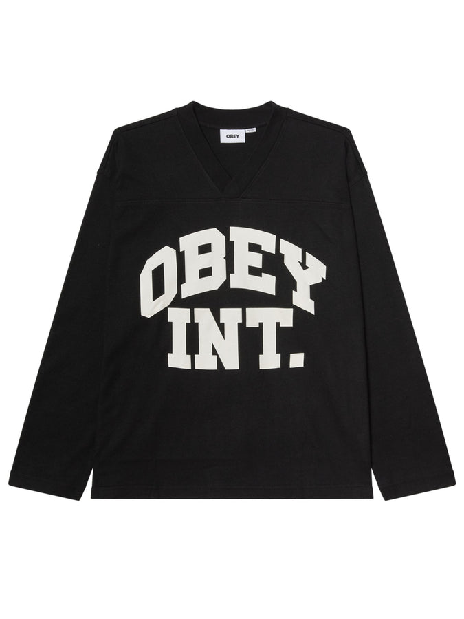 Obey Football Jersey Long Sleeve T-Shirt Holiday 2025 | BLACK (BLK)