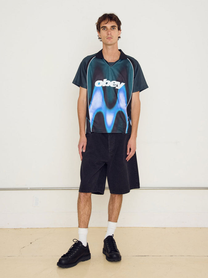 Obey Blurred Soccer Jersey T-Shirt Spring 2026 | DARK TEAL MULTI (DTL)