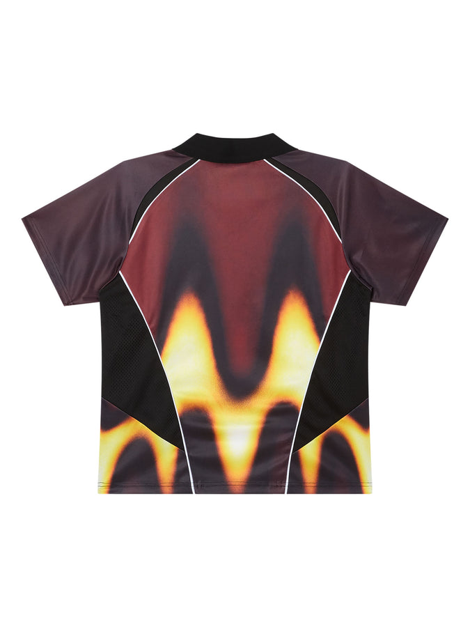 Obey Blurred Soccer Jersey T-Shirt Spring 2026 | BURNT RED MULTI (BNR)