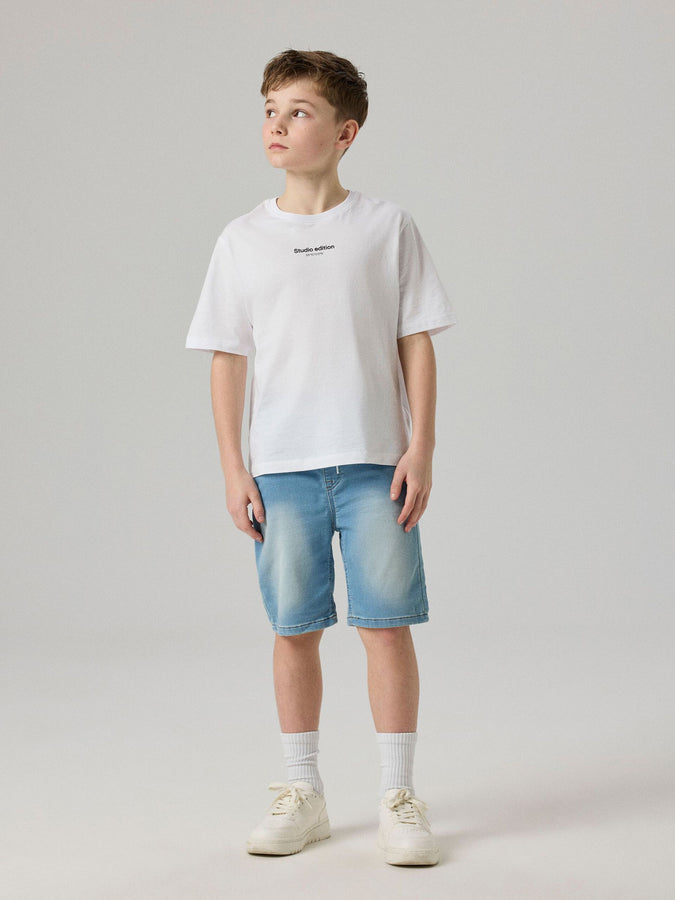 Name It Ryan Jogger Denim Shorts (Youth 7-14) Spring 2026 |LIGHT BLUE DENIM