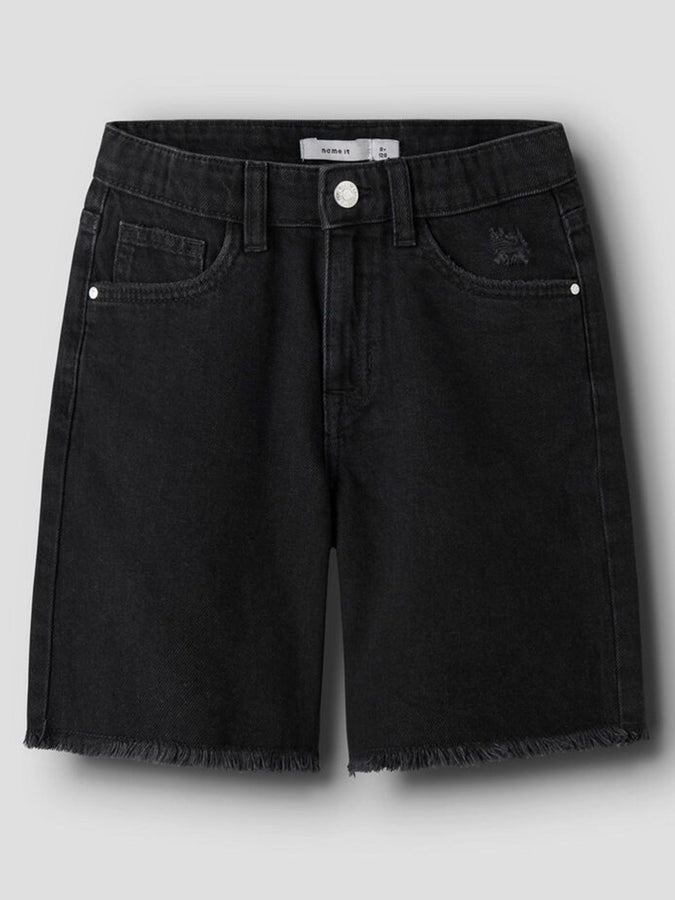 Name It Bella Wide Denim Shorts (Youth 7-14) Spring 2026 | BLACK DENIM