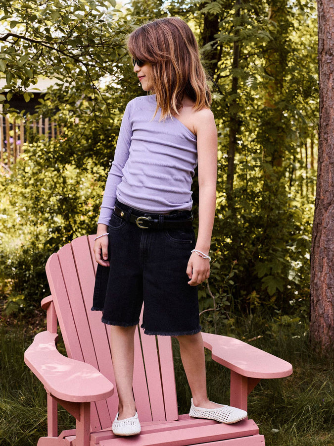 Name It Bella Wide Denim Shorts (Youth 7-14) Spring 2026 | BLACK DENIM