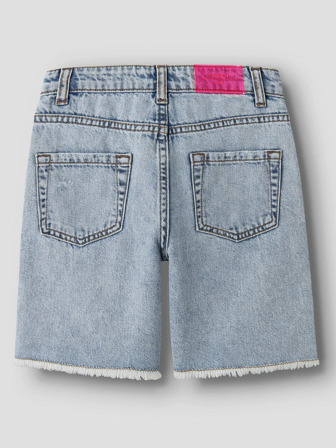 Name It Bella Wide Denim Shorts (Youth 7-14) Spring 2026 | LIGHT BLUE BLEACHED DENIM