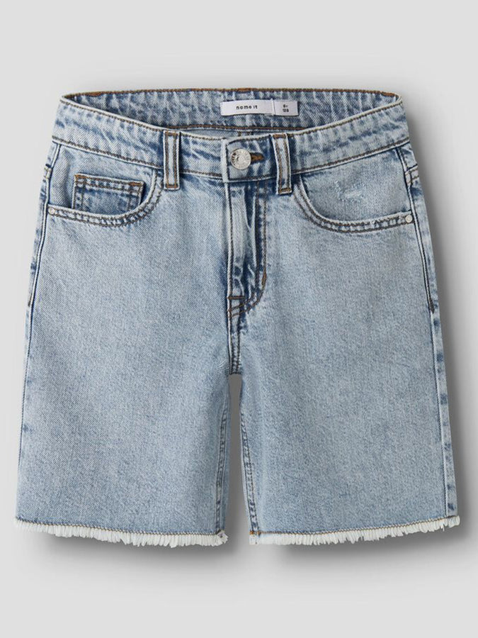 Name It Bella Wide Denim Shorts (Youth 7-14) Spring 2026 | LIGHT BLUE BLEACHED DENIM