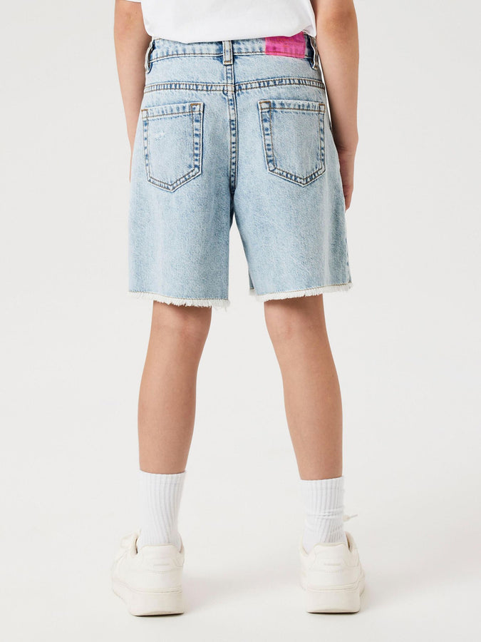 Name It Bella Wide Denim Shorts (Youth 7-14) Spring 2026 | LIGHT BLUE BLEACHED DENIM