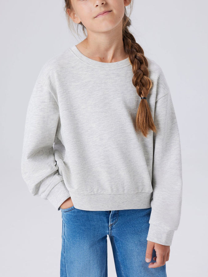 Name It Mille Crewneck Sweatshirt (Youth 7-14) Summer 2026 | LIGHT GREY MELANGE