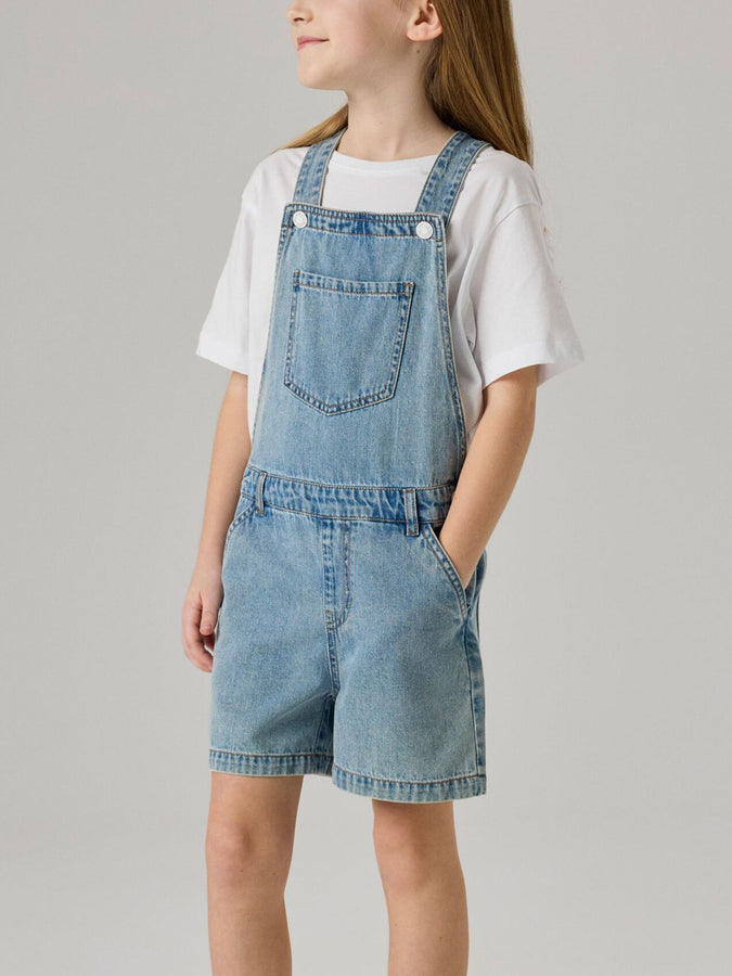 Name It Alma Denim Overall (Youth 7-14) Summer 2026 | MEDIUM BLUE DENIM