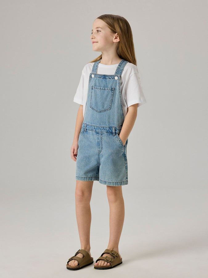 Name It Alma Denim Overall (Youth 7-14) Summer 2026 | MEDIUM BLUE DENIM