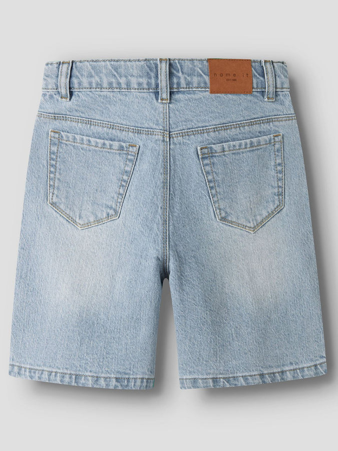 Name It Rose HW Long Denim Shorts (Youth 7-14) Summer 2026 | LIGHT BLUE BLEACHED DENIM