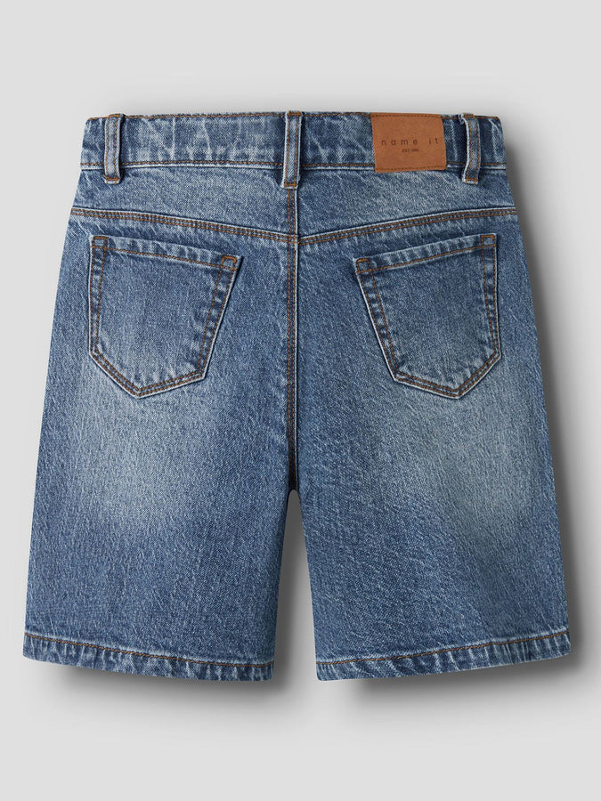 Name It Rose HW Long Denim Shorts (Youth 7-14) Summer 2026 | MEDIUM BLUE DENIM