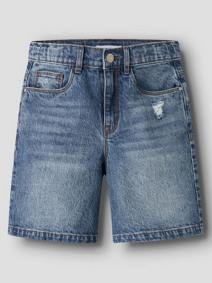 Name It Rose HW Long Denim Shorts (Youth 7-14) Summer 2026 | MEDIUM BLUE DENIM