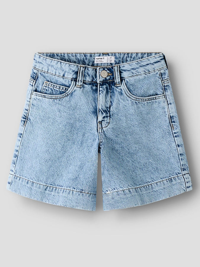 Name It Rose Long Denim Shorts (Youth 7-14) Summer 2026 | LIGHT BLUE BLEACHED DENIM