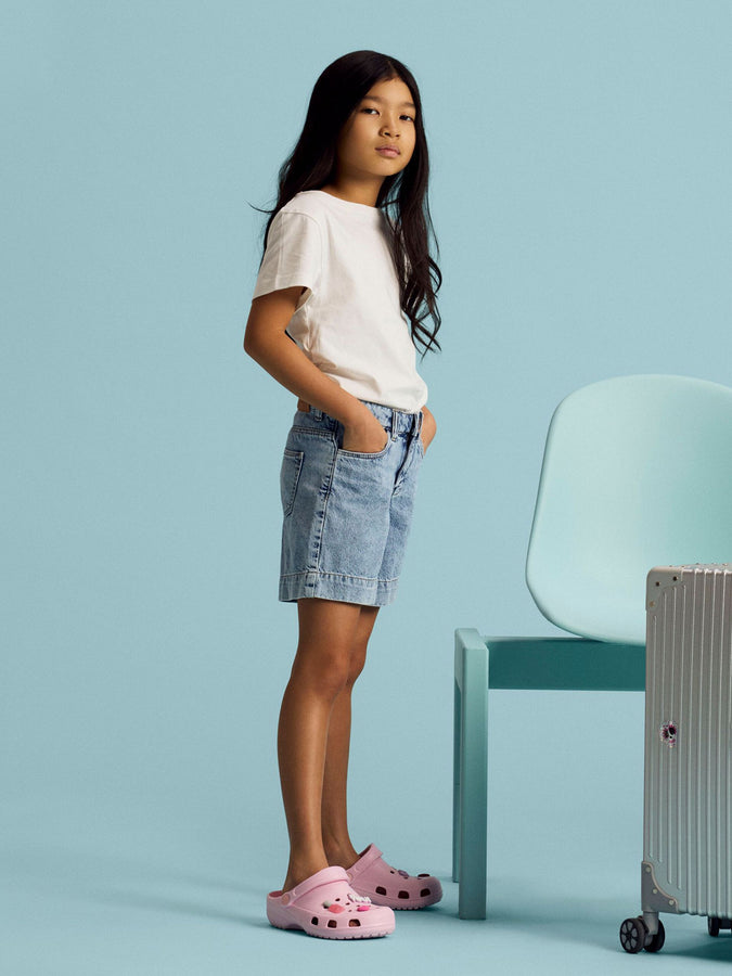 Name It Rose Long Denim Shorts (Youth 7-14) Summer 2026 | LIGHT BLUE BLEACHED DENIM