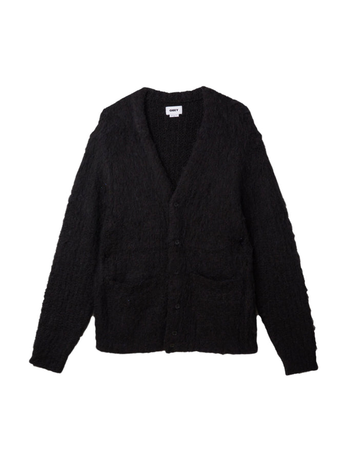 Obey Patron Cardigan Sweater Fall 2025 | BLACK