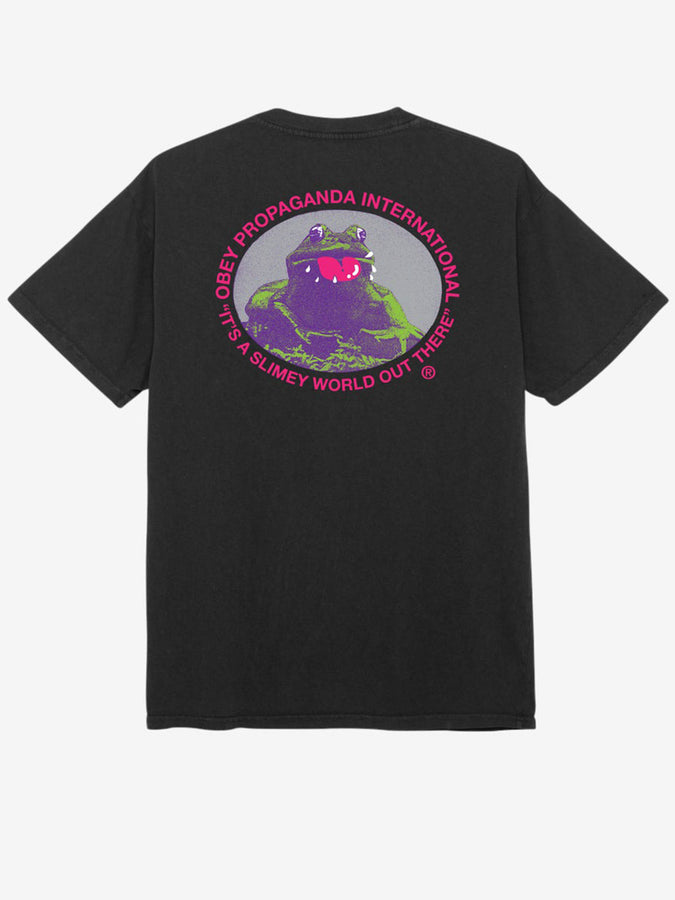Obey Obey Slimey World T-Shirt Summer 2024 | VINTAGE BLACK (VBL)