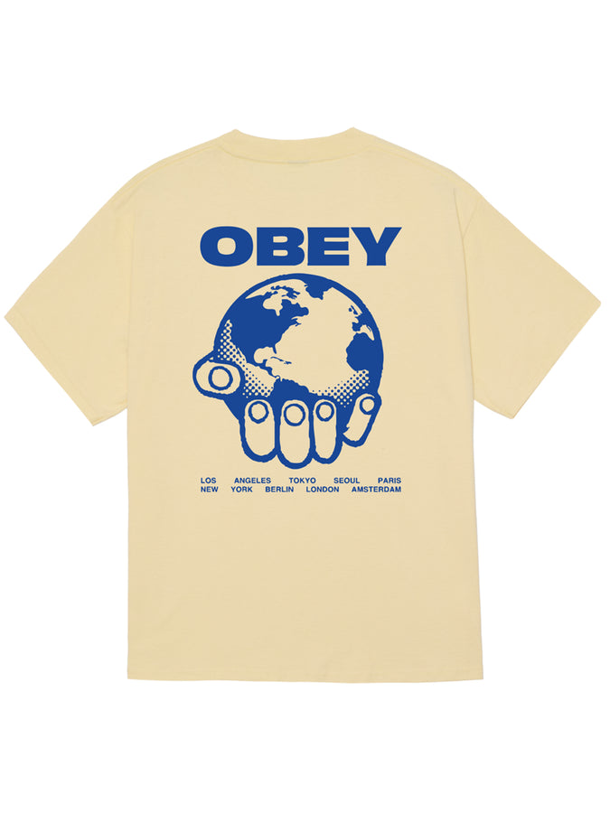 Obey Helping Hand T-Shirt Spring 2026 | PALE YELLOW (PLY)