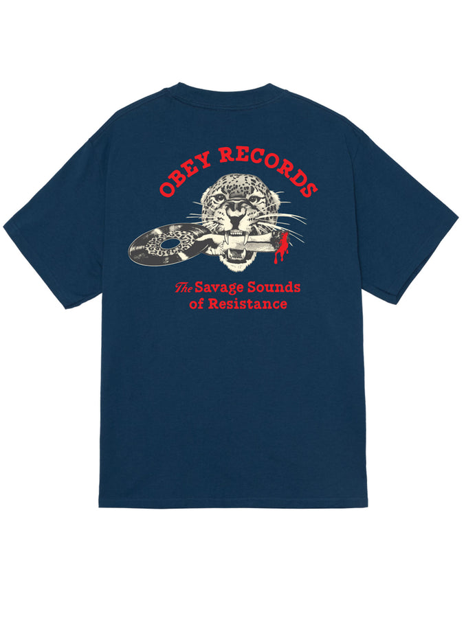 Obey Savage Sounds Leopard T-Shirt Summer 2026 | HARBOR BLUE (HBU)