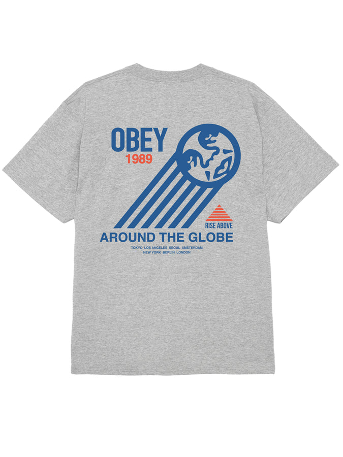 Obey Around The Globe T-Shirt Fall 2026 | HEATHER GREY (HEA)