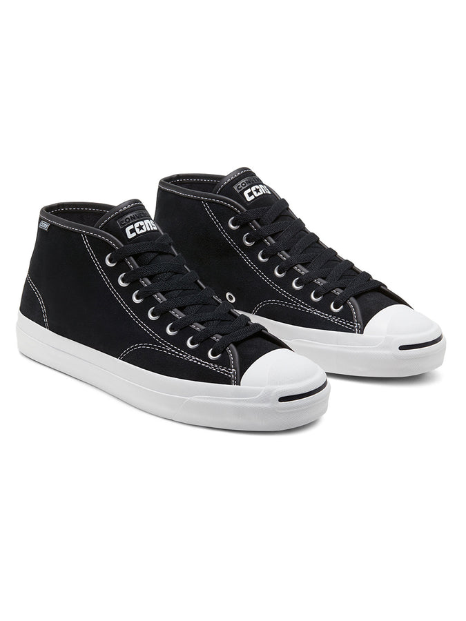 Converse Jack Purcell Pro Mid Black/White/Black Shoes | BLACK/WHITE/BLACK
