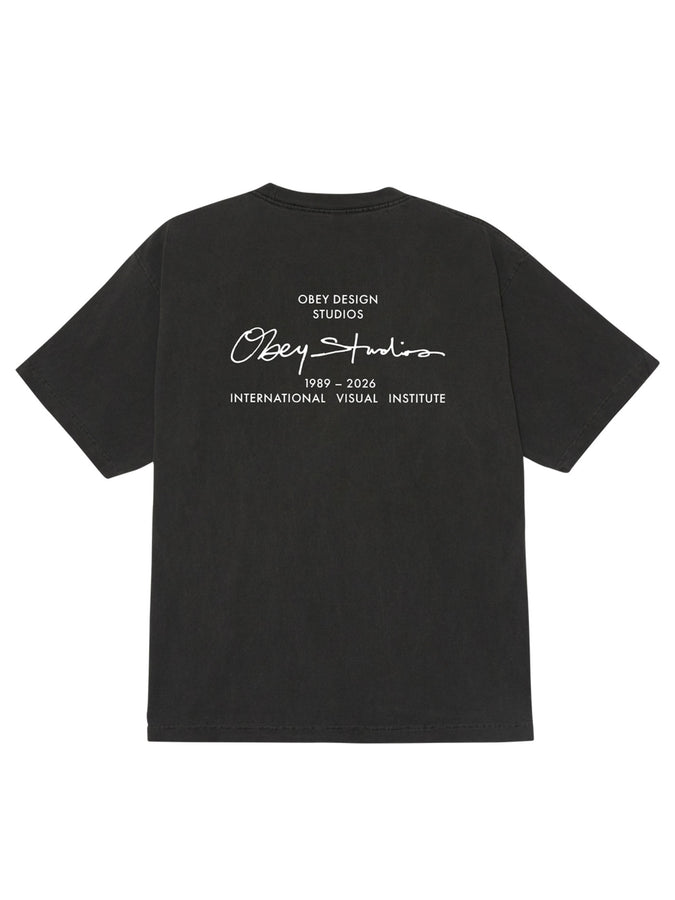 Obey Institue T-Shirt Spring 2026 | PIGMENT DUSTY BLACK (DBA)