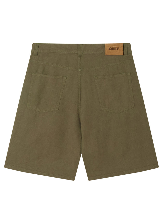 Obey Baggy Linen Devin Shorts Summer 2026 | SMOKEY OLIVE (SOL)