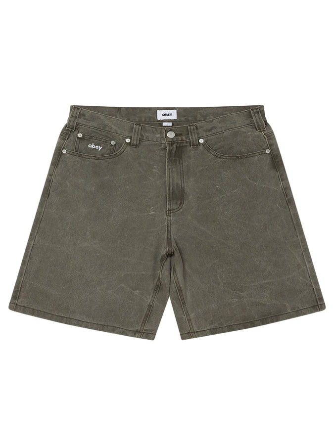 Obey Bigwig Baggy Denim Shorts Spring 2026 | BLACK WRINKLE WASH (BWA)