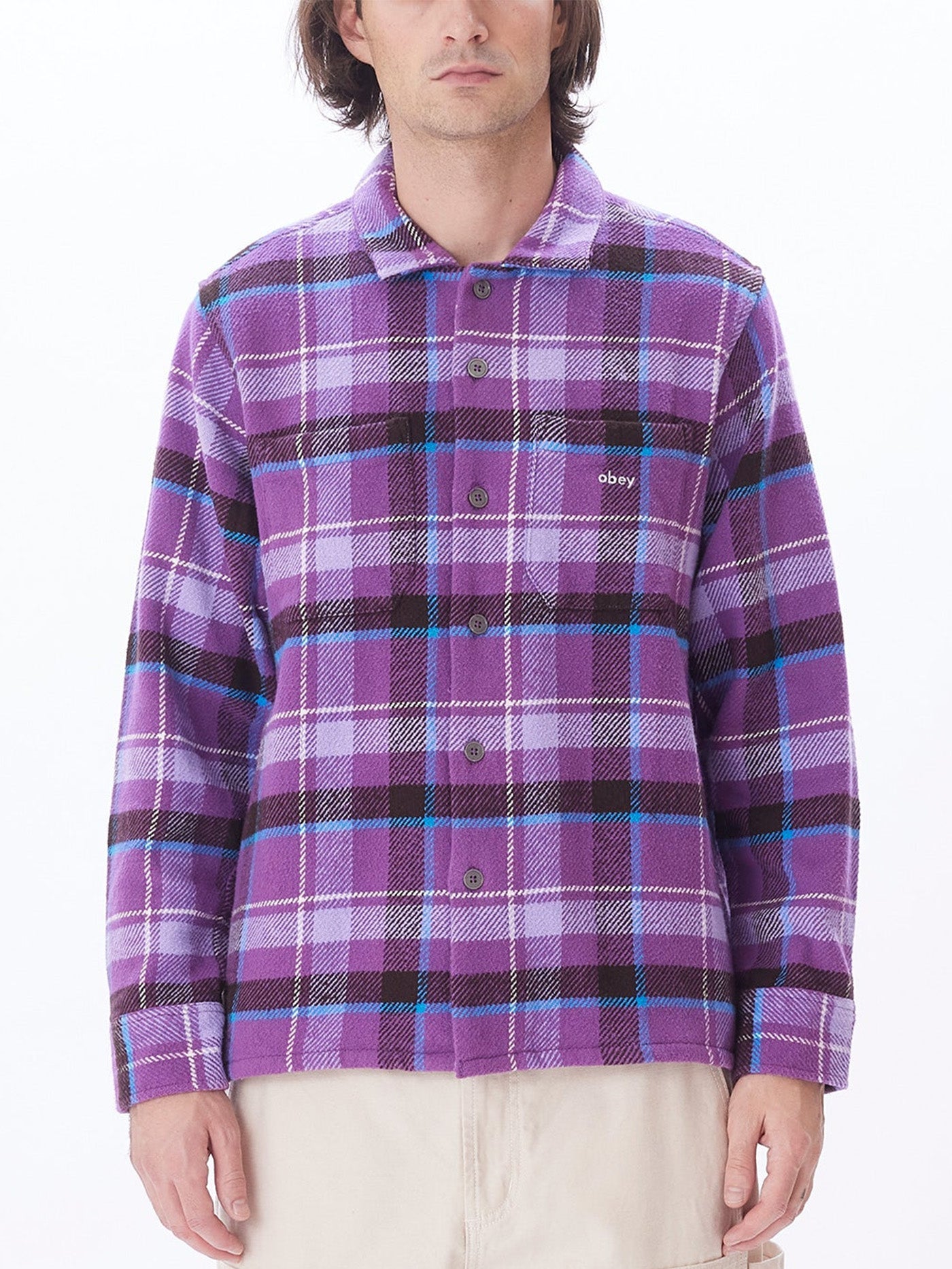 Obey Ray Long Sleeve Buttondown Shirt Holiday 2023