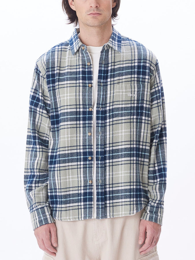 Obey Terrace Long Sleeve Buttondown Shirt Holiday 2023 | ICEBERG GREN MULTI (IBG)