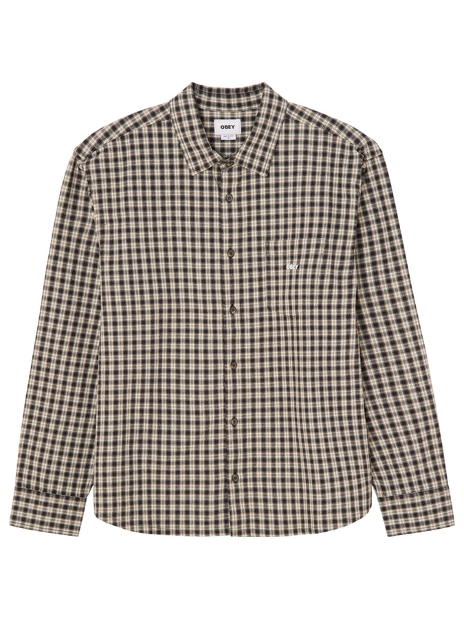Obey Bigwig Axel Long Sleeves Buttondown Shirt Fall 2026 | BLACK MULTI (BKM)