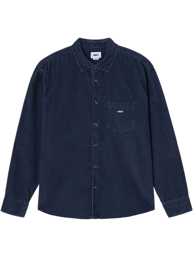Obey Tommy Corduroy Long Sleeve Buttondown Shirt Fall 2026 | NIGHT SKY (NSK)
