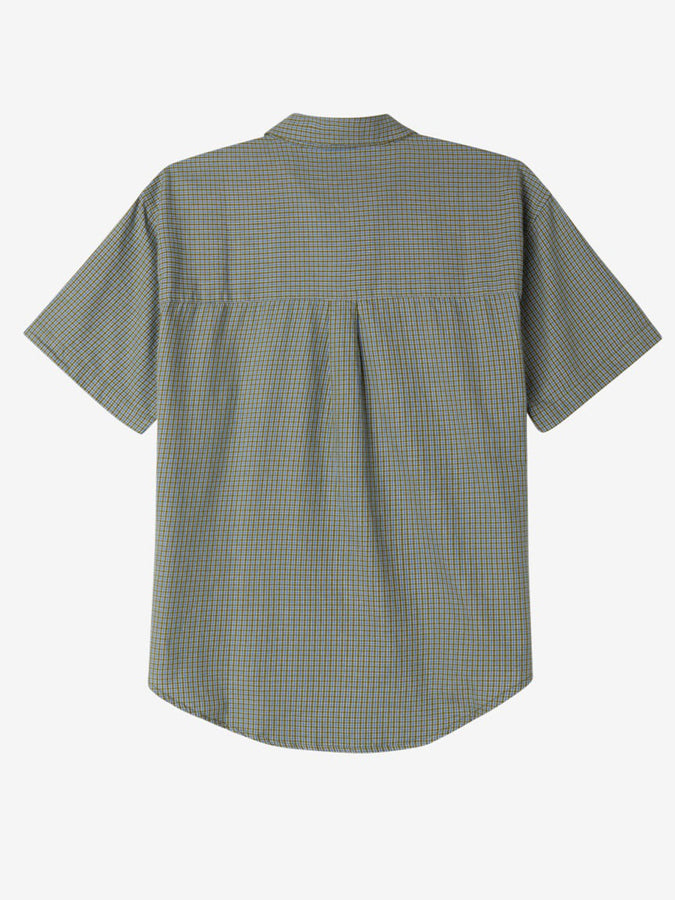 Obey Spring 2024 Bigwig Proof Short Sleeve Buttondown Shirt | MOSS GREEN MULTI (MGN)