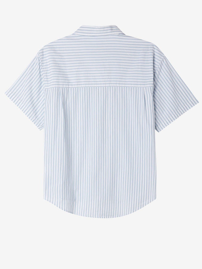 Obey Spring 2024 Bigwig Stripe Buttondown Shirt Short Sleeve | GOOD GREY MULTI (GGY)