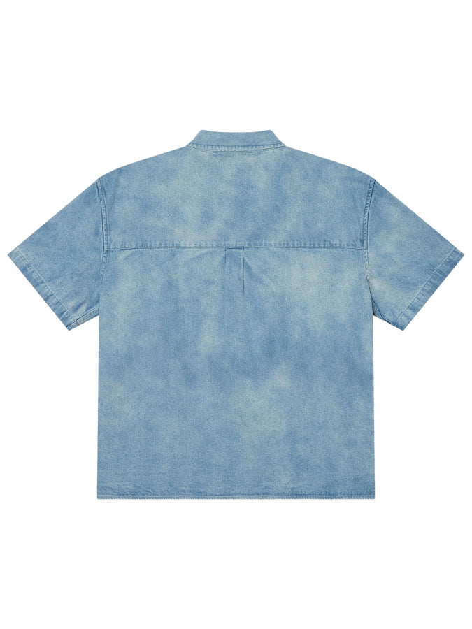 Obey Owens Denim Short Sleeve Buttondown Shirt Spring 2026 | BLEACHED INDIGO (BID)