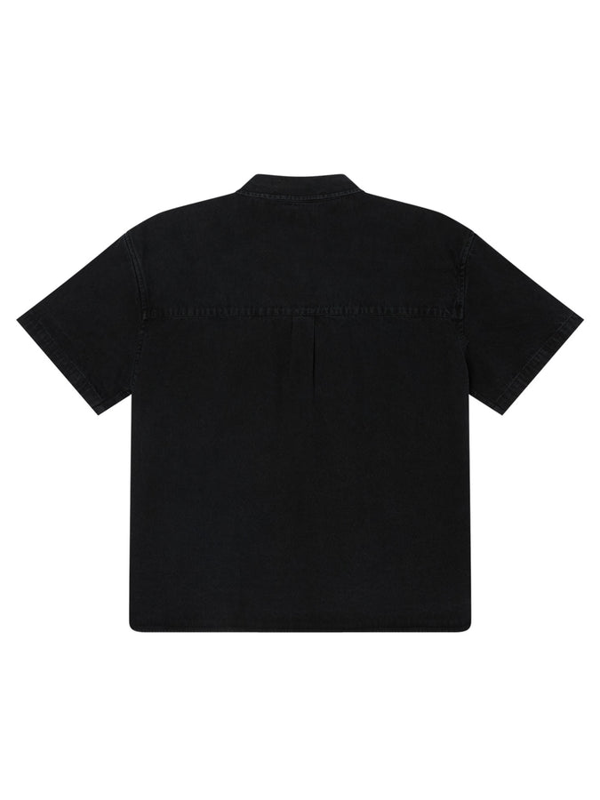 Obey Owens Denim Short Sleeve Buttondown Shirt Spring 2026 | FADED BLACK (FBL)