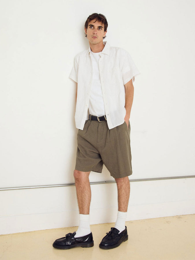 Obey Barry Short Sleeve Buttondown Shirt Spring 2026 | BRUSHED NICKEL MULTI (BNK)