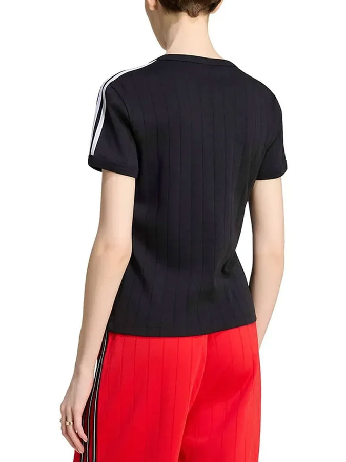 Adidas Pinstripe Black T-Shirt Fall 2026 | BLACK/WHITE