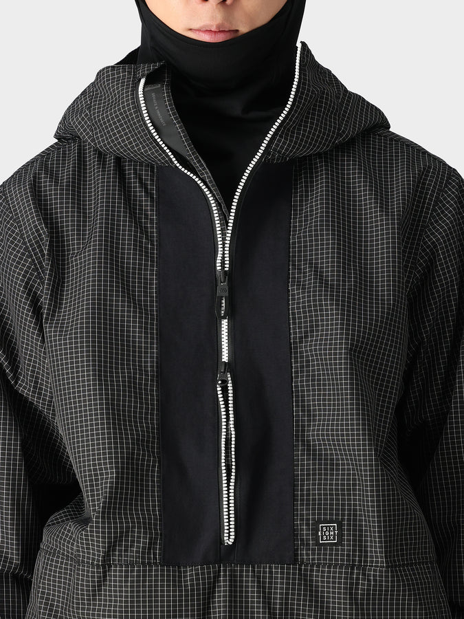 686 Ghost 2.5L Anorak Jacket Winter 2025 | BLK GRID CLRBLCK (BLCB)