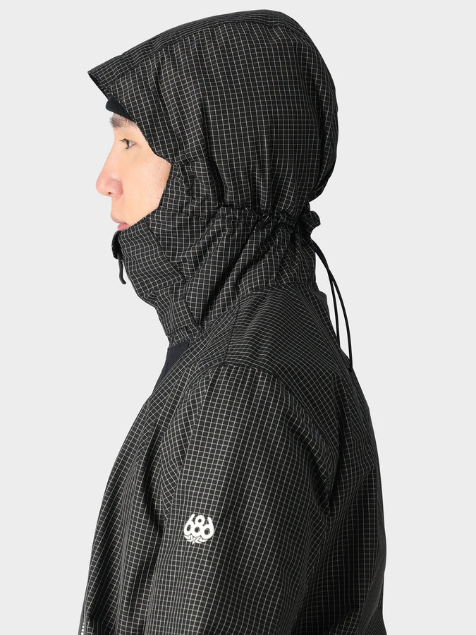 686 Ghost 2.5L Anorak Jacket Winter 2025 | BLK GRID CLRBLCK (BLCB)