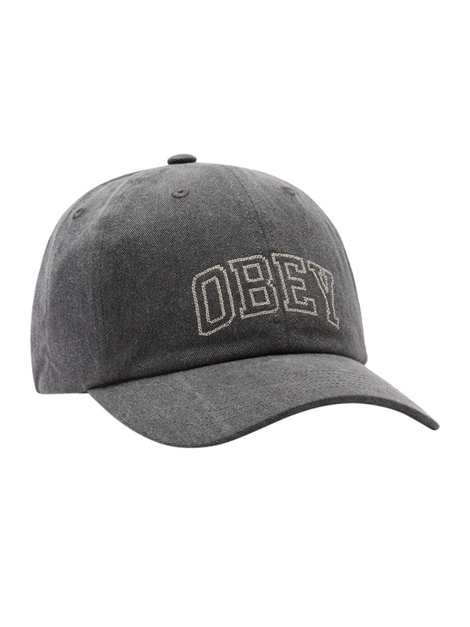 Obey Cross Stitch Collegiate Strapback Hat | WASHED BLACK (WBL)