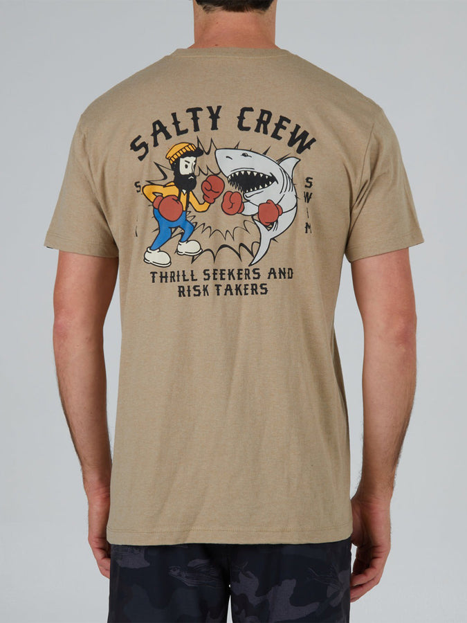 Salty Crew Fish Fight Classic T-Shirt Spring 2024 | KHAKI HEATHER