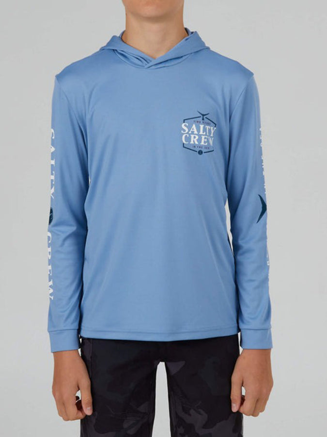 Salty Crew Skipjack Hood Sunshirt T-Shirt Spring 2024 | MARINE BLUE
