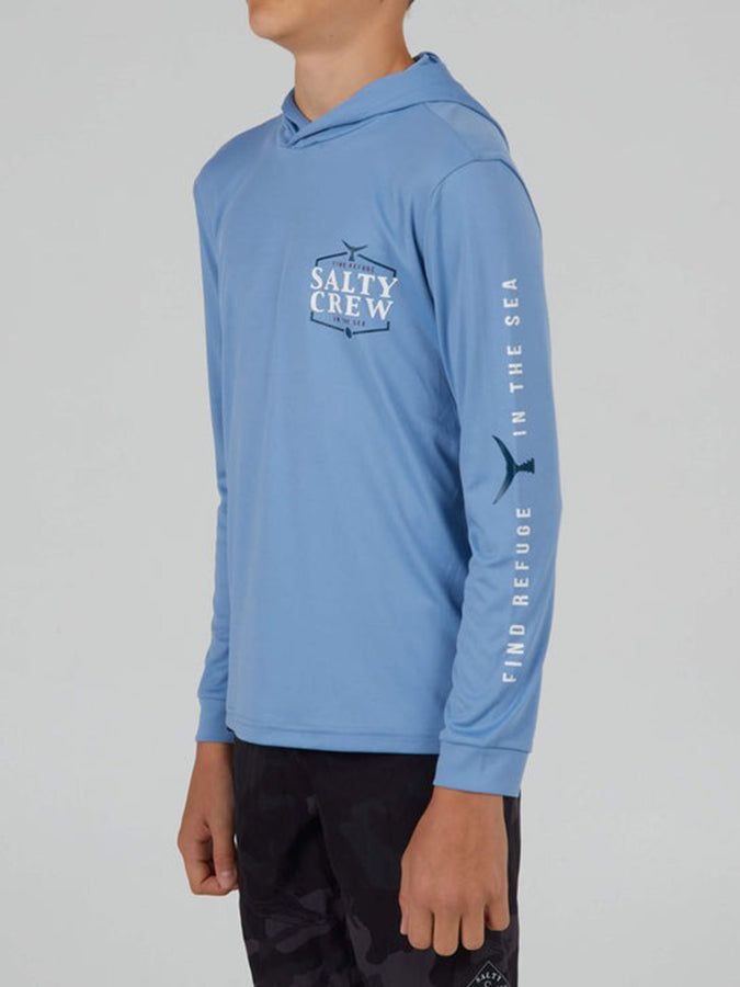 Salty Crew Skipjack Hood Sunshirt T-Shirt Spring 2024 | MARINE BLUE