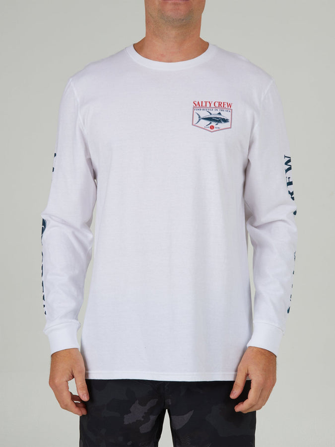 Salty Crew Angler Classic Long Sleeve T-Shirt Spring 2024 | WHITE