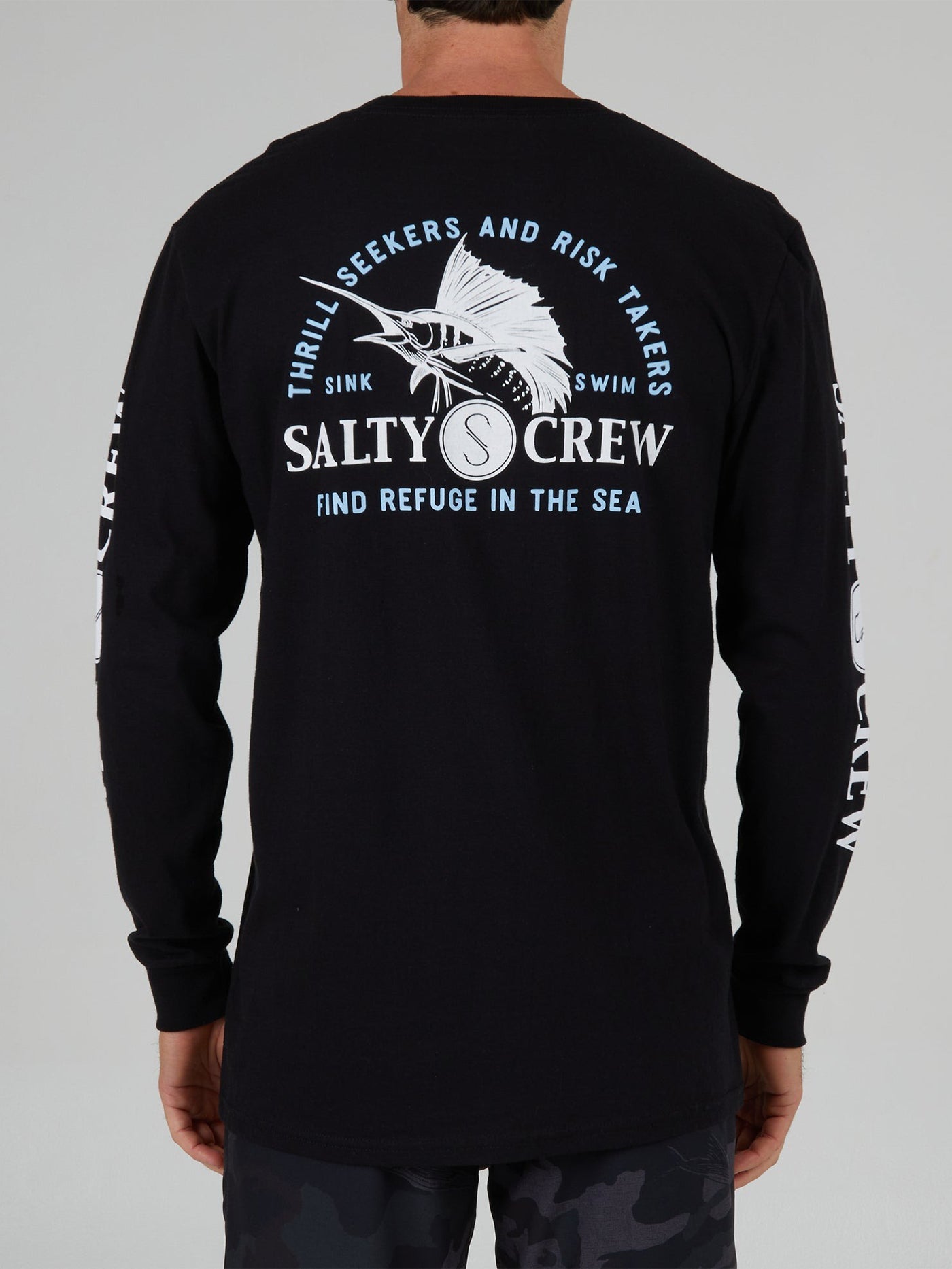 Salty Crew Yacht Club Classic Long Sleeve T-Shirt Spring 2024 | EMPIRE SM / Black