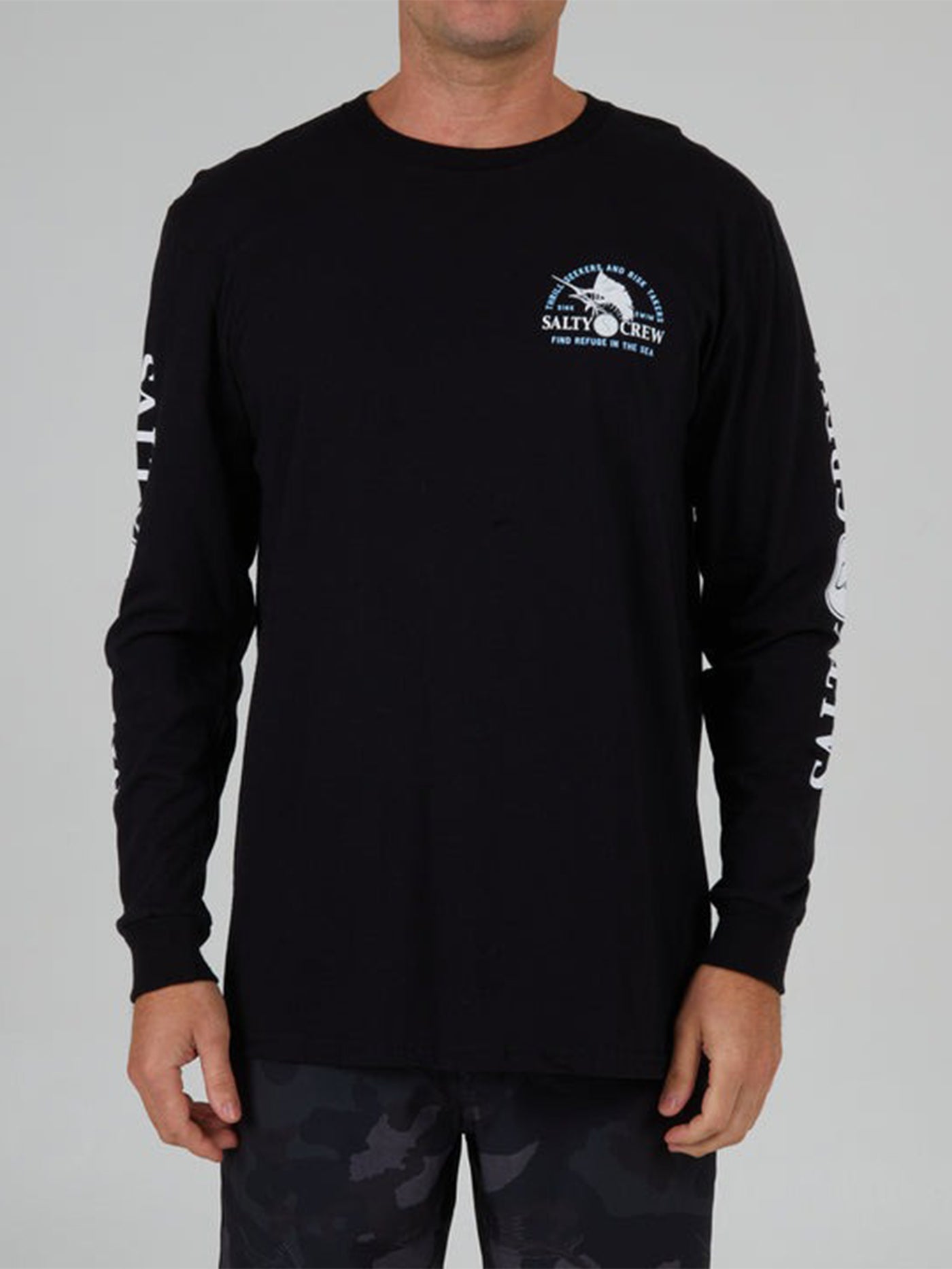 Salty Crew Yacht Club Classic Long Sleeve T-Shirt Spring 2024 | EMPIRE SM / Black