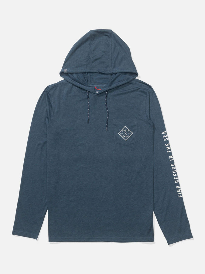 Salty Crew Tippet Pocket Hood Long Sleeve Rashguard Spring 2026 | PILOT BLUE