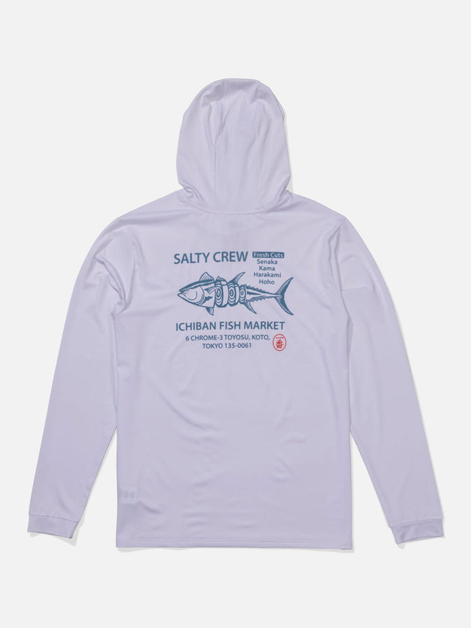 Salty Crew Fish Market Hood Long Sleeve Rashguard Spring 2026 | WHITE
