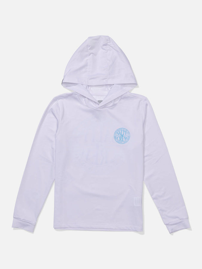 Salty Crew Global Hood Long Sleeve Rashguard Spring 2026 | WHITE/SLATE
