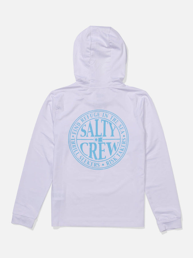 Salty Crew Global Hood Long Sleeve Rashguard Spring 2026 | WHITE/SLATE