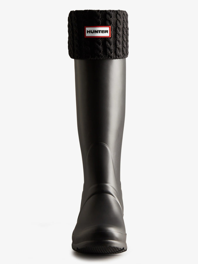 Hunter Recycled Mini Cable Tall Boot Socks | BLACK